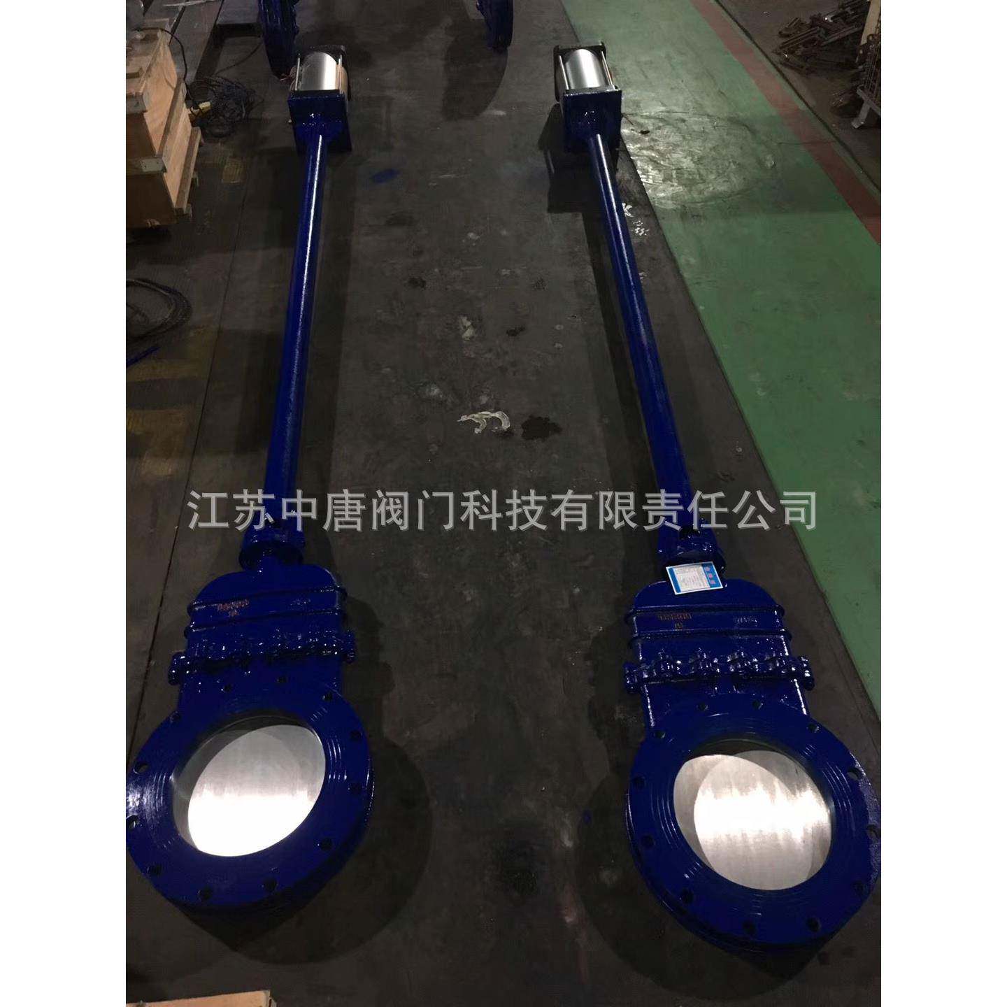 DMZ673X-16C气动带盖暗杆加长刀闸阀 气动暗杆式插板阀 WCB材质