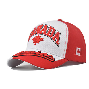 帽子青年 撞色鸭舌帽男式 2026新款 大绣花Canada棒球帽户外百搭个性