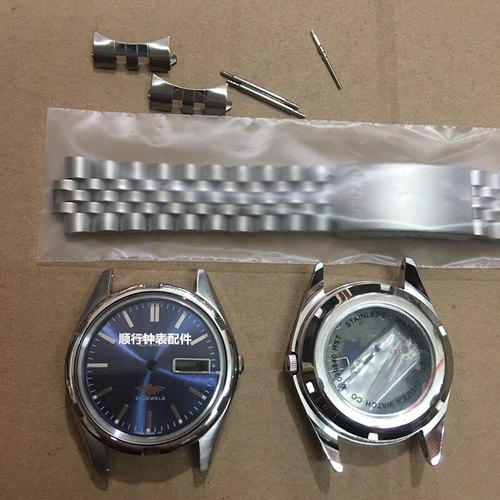 装8200机芯表壳 8200全钢表壳表带 蓝色表盘款（透底，密底后盖）
