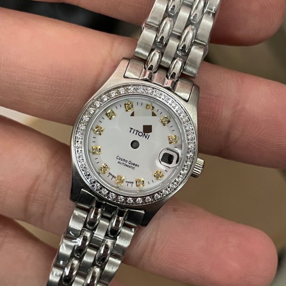 手表配件梅2671表壳726女表壳ETA2671表壳全钢女壳套 白盘金珠