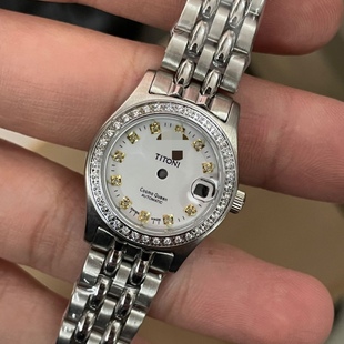 手表配件梅2671表壳726女表壳ETA2671表壳全钢女壳套 白盘金珠