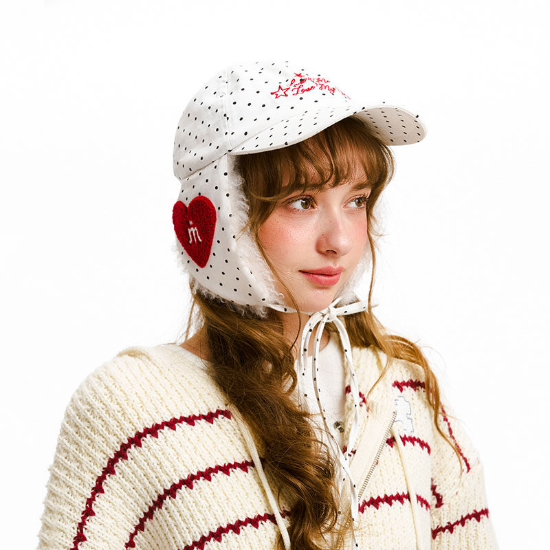 老玛儿2025年秋季新款可爱保暖护耳帽波点百搭鸭舌帽休闲棒球帽女,运动/瑜伽/健身/球迷用品,棒球帽,淘宝优惠券,粉丝福利购,淘宝优惠卷