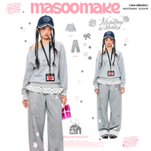 假两件斜肩宽松百搭卫衣波点卷边休闲卫裤 老玛儿2025年秋季 新款 女