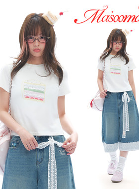 MASOOMAKE印花正肩短袖女