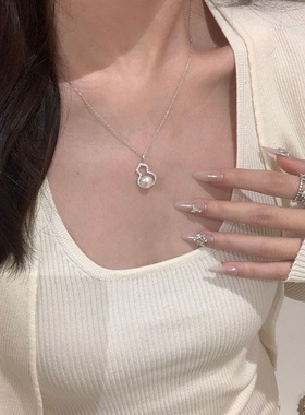 S925纯银项链葫芦珍珠镶钻锆石福禄满盈轻奢高端小众级感锁骨颈链