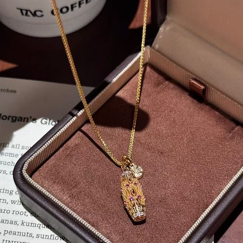 S925纯银项链中复古法金币掐丝宝瓶桶隔珠蜻蜓眼轻奢高端小众级感