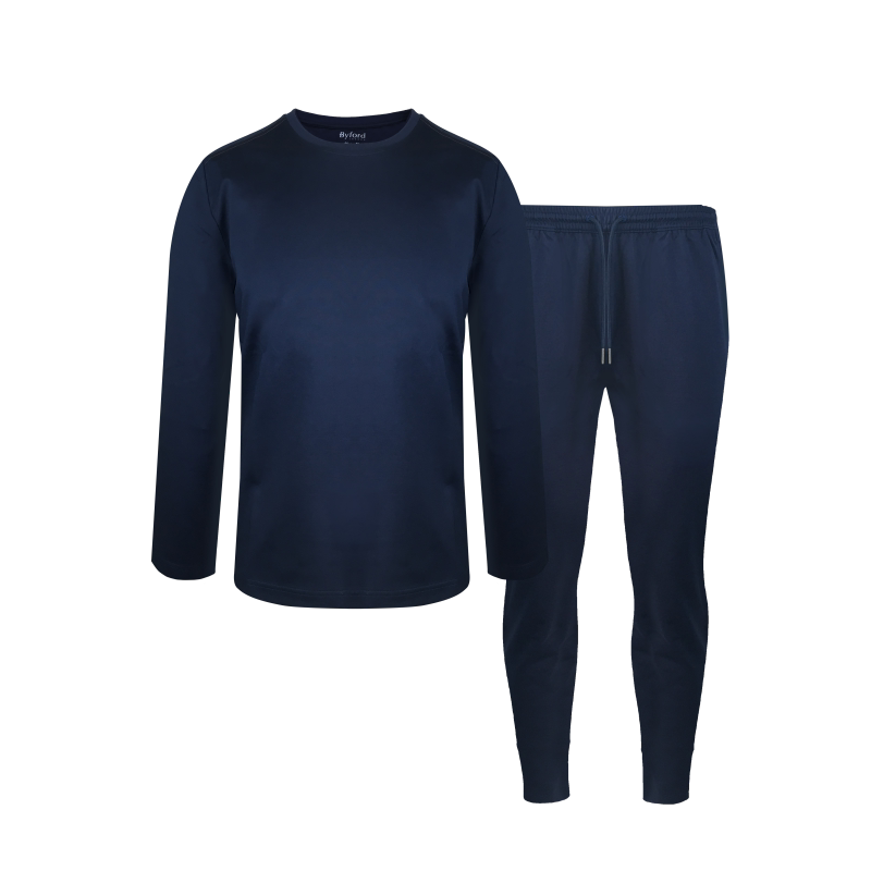 Byford/百富男秋冬针织纯棉长袖长裤休闲家居服MH21532+MH21533