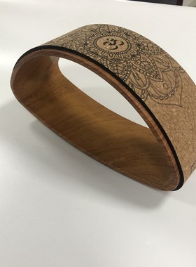 椭圆形状软木瑜伽轮后弯神器印花瑜伽圈环保孕妇亲子辅助