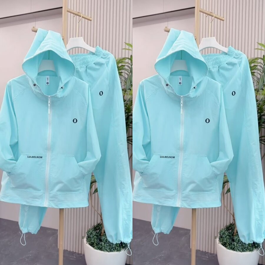 高档实拍休闲防晒速干套装2026春夏新款宽松休闲糖果色户外两件套