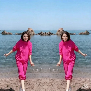 潮 运动休闲套装 欧货潮牌连帽外套抽绳裤 脚速干防晒两件套2026新款