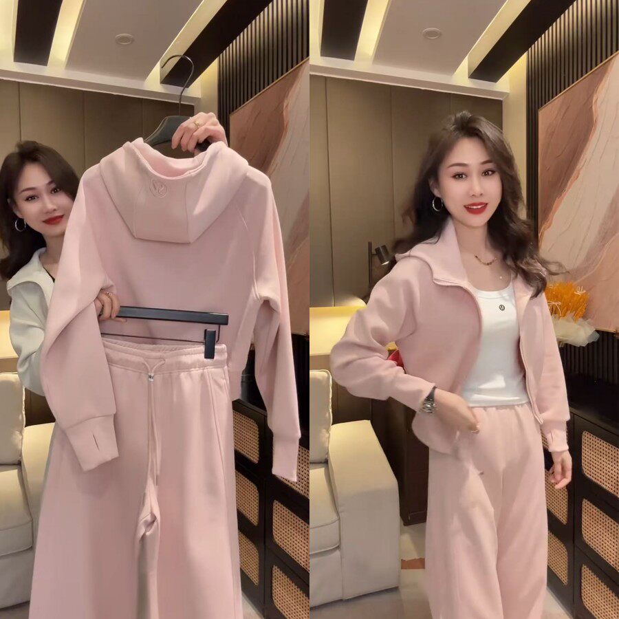 韩系减龄时尚糖果色外套阔腿裤两件套2026春季新款洋气时髦套装潮