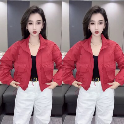 立领大兜爆款单外套时尚短上衣夏