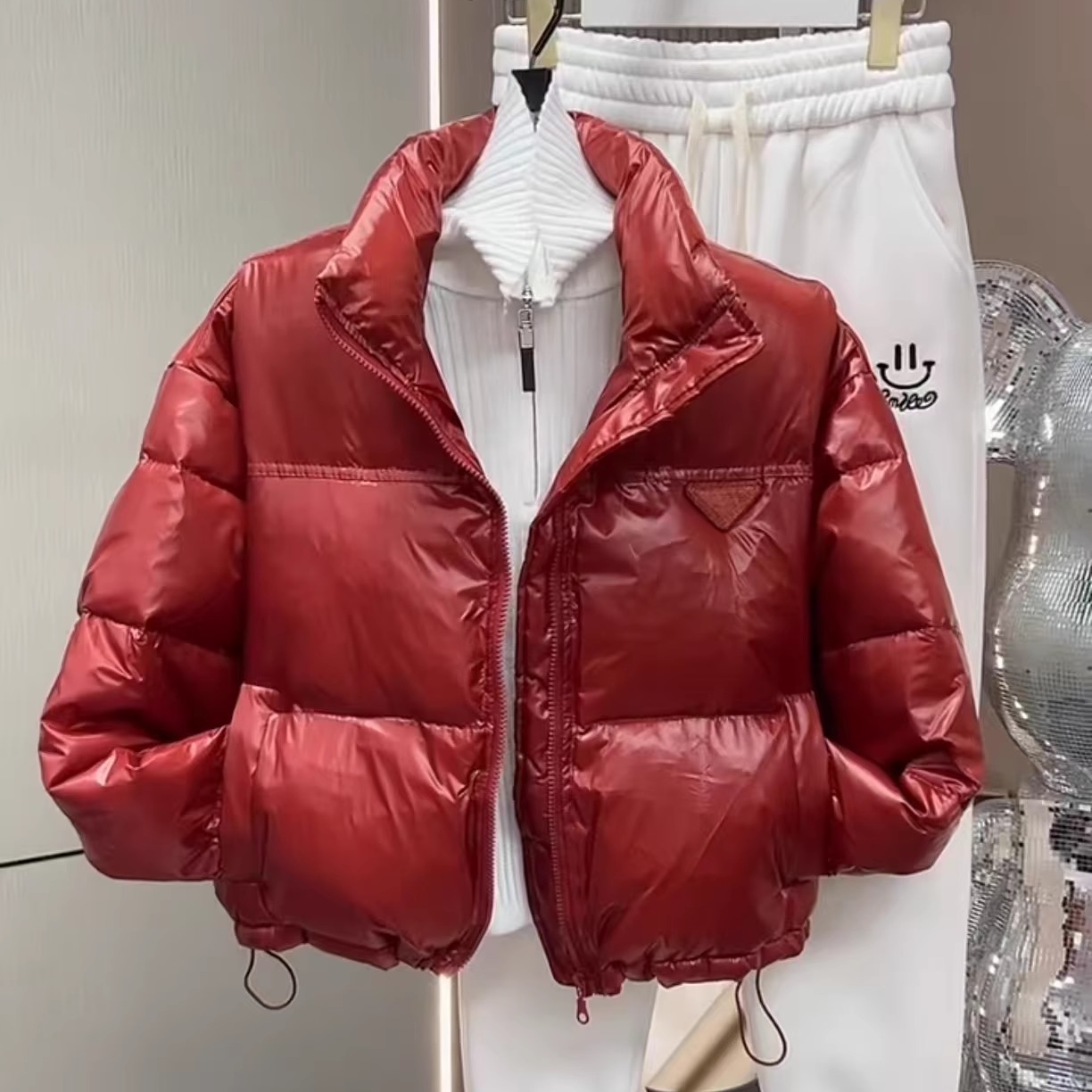 欧标立领短款羽绒棉服外套肯豆风