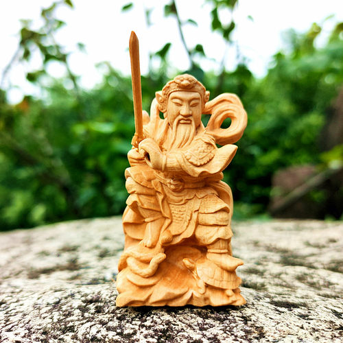 真武大帝黄杨木雕刻保平安手工精雕摆件木头荡魔天尊玄天大帝木雕