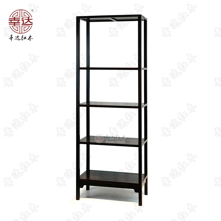 经眼录霍艾款四层全敞架格书柜东非黑黄檀紫光檀幸达红木明式家具