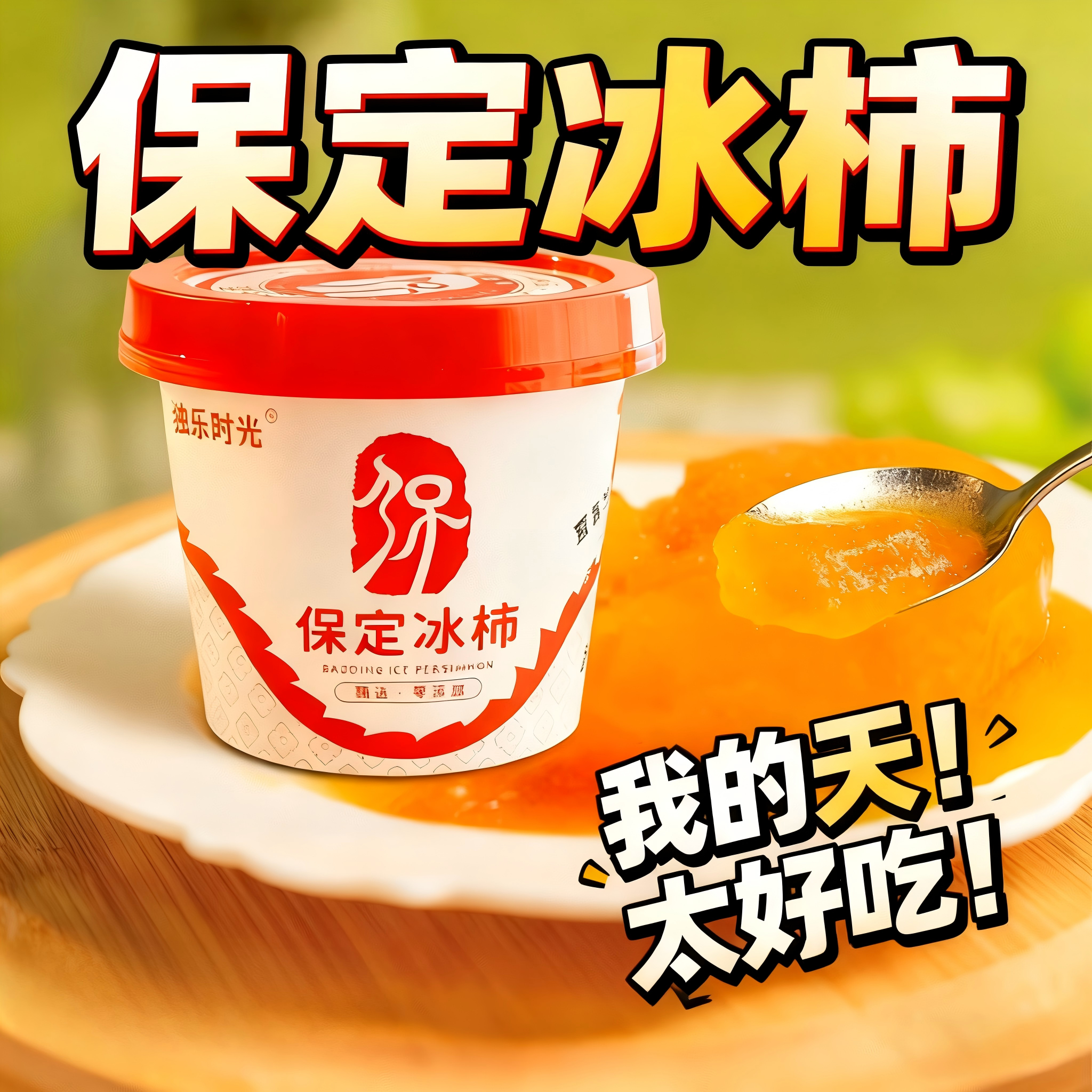 【6杯保定冰柿】即食冻柿子真水果冰激凌锁鲜肉厚爆浆多汁175g/杯