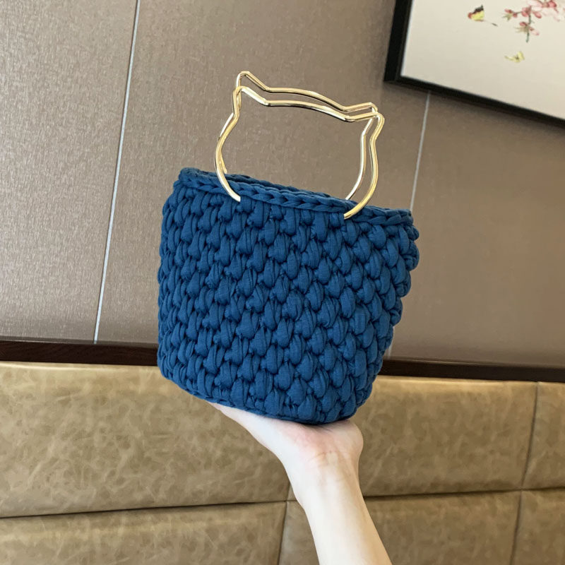 猫耳编织包 diy材料 泫雅编织包 手工编织包包 布条线钩针编织包