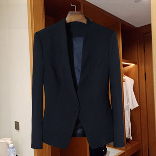 气质休闲西服 黑色小西装 一粒扣修身 时尚 上衣 外套女2025春秋新款