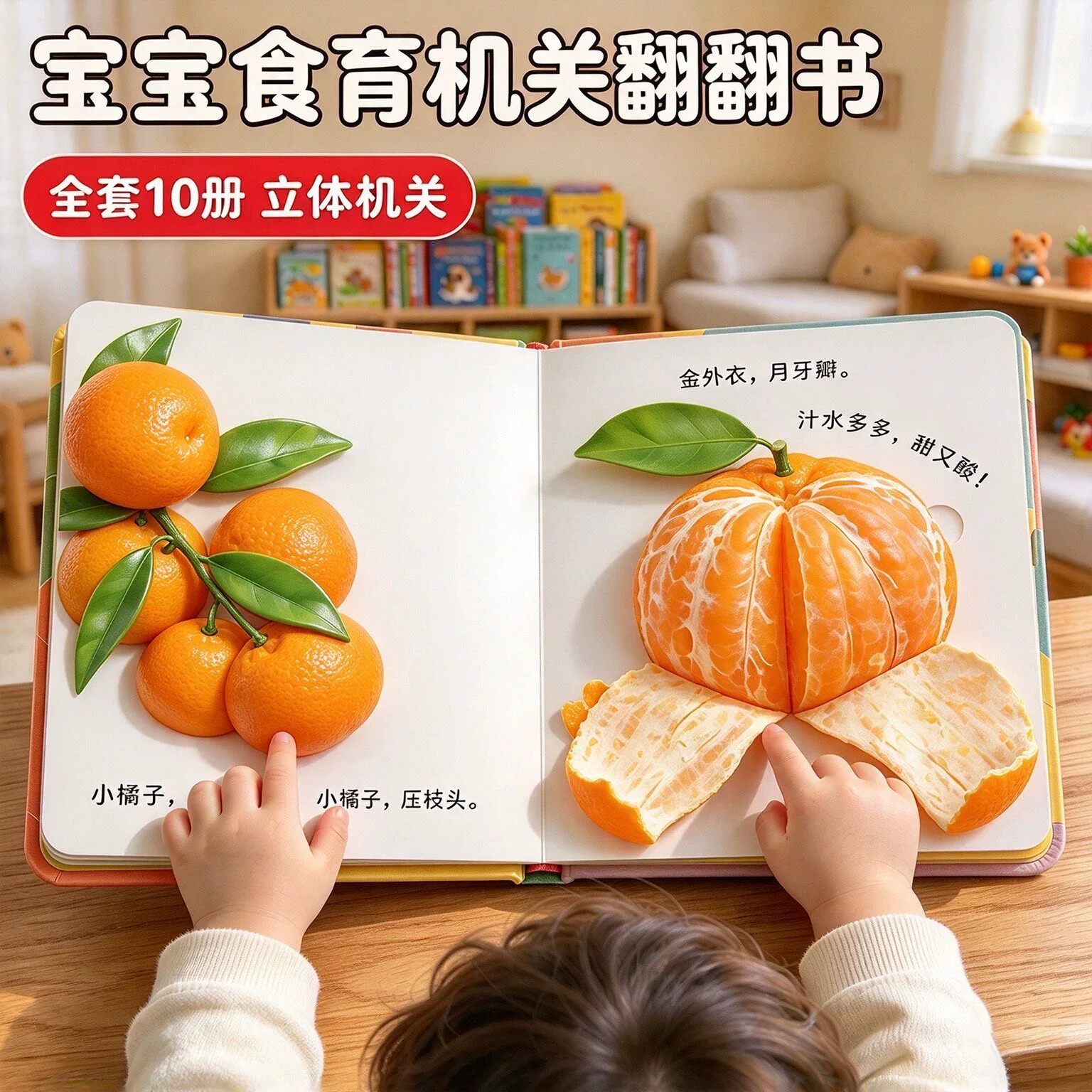 幼儿食育玩具书水果蔬菜食物篇全套20册0‑6岁宝宝启蒙认知卡翻翻书手绘图画3d立体机关书撕不烂亲子共读早教益智婴幼儿触摸绘本