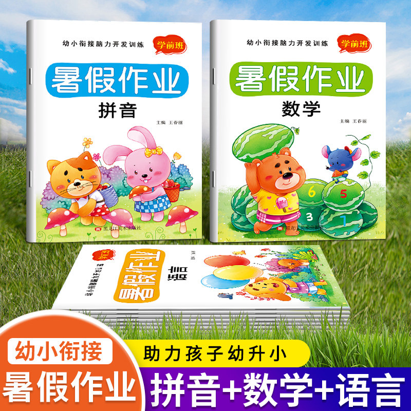 幼小衔接暑假作业幼儿园拼音数学语言教材全套幼升小学一年级入学准备大练习专项综合训练学前班中大班练习册测试卷练习题每日一练
