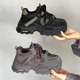 2931 超火炸街加绒欧洲站运动女鞋 高鹏真皮老爹鞋 女厚底2025冬新款