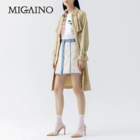 Mia nô lệ nữ 2019 xuân mới MJ12HB021 siêu mát gió áo khoác dài xếp li - Trench Coat áo khoác nữ hàng hiệu