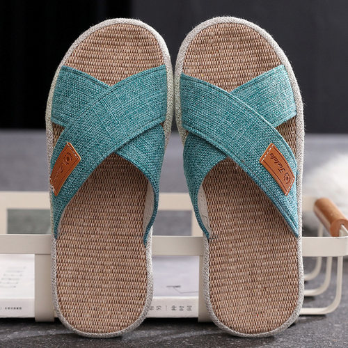 歌哈德亚麻轻盈家居凉拖亲肤舒适