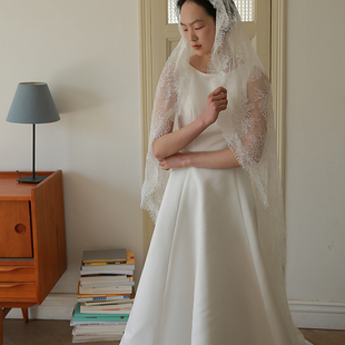 Yesdress新娘结婚婚礼豪华法式亮片蕾丝复古长头纱