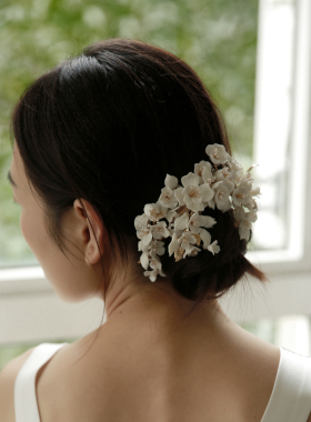 Yesdress新娘结婚重工陶花纯手工缠绕头饰