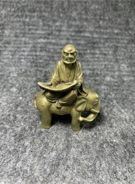 【老顽铜】实心纯铜十八罗汉黄铜十八铜人摆件铜器佛像古玩铜佛