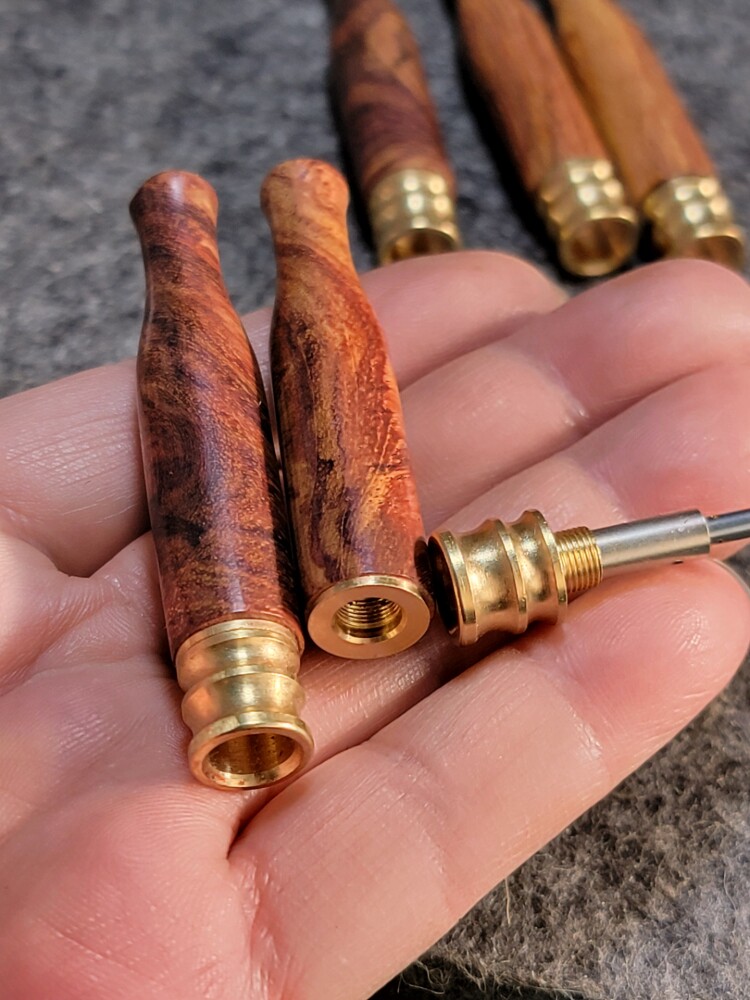 海南黄花梨烟嘴滤芯可拆洗纯铜烟嘴海南黄花梨过滤嘴无油无蜡无染