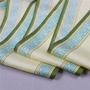 清新国风气息 真丝silk斜纹绸 淡黄色窄长条装饰丝巾衬衫搭配飘带