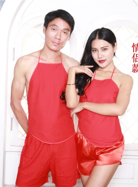 纯棉料肚兜成人搞笑表演情侣肚兜礼物新婚本命年加大男士肚兜女款