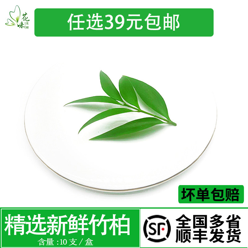 新鲜竹柏 熊猫竹 约10支/盒 酒店西餐摆盘点缀烘焙酒水装饰鲜花草