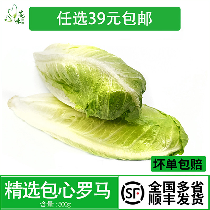 【花味鲜】新鲜蔬菜包心罗马生菜 嫩罗马 包心罗纹西餐沙拉菜500g