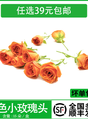 新鲜橙色小玫瑰花朵可食用多头玫瑰15朵西餐酒店摆盘装饰烘焙点缀