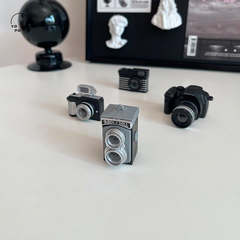 yopo迷你小复古仿真相机手工冰箱贴磁吸发声闪光玩具树脂模型摆件