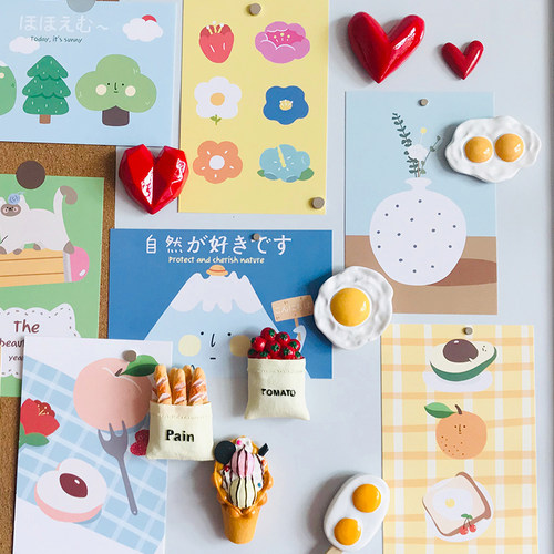 yopo新款桃心鸡蛋磁铁装扮冰箱贴