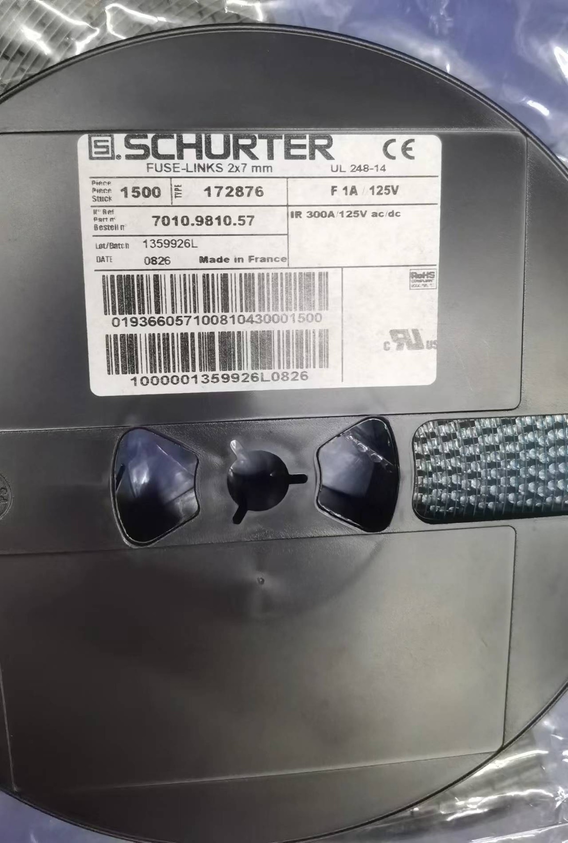 7010.9810.57舒特保险丝F1A125V