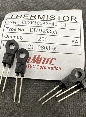 热敏电阻EC2F103A2-40113黑色10K NTC汽车温度传感器3435K 2脚