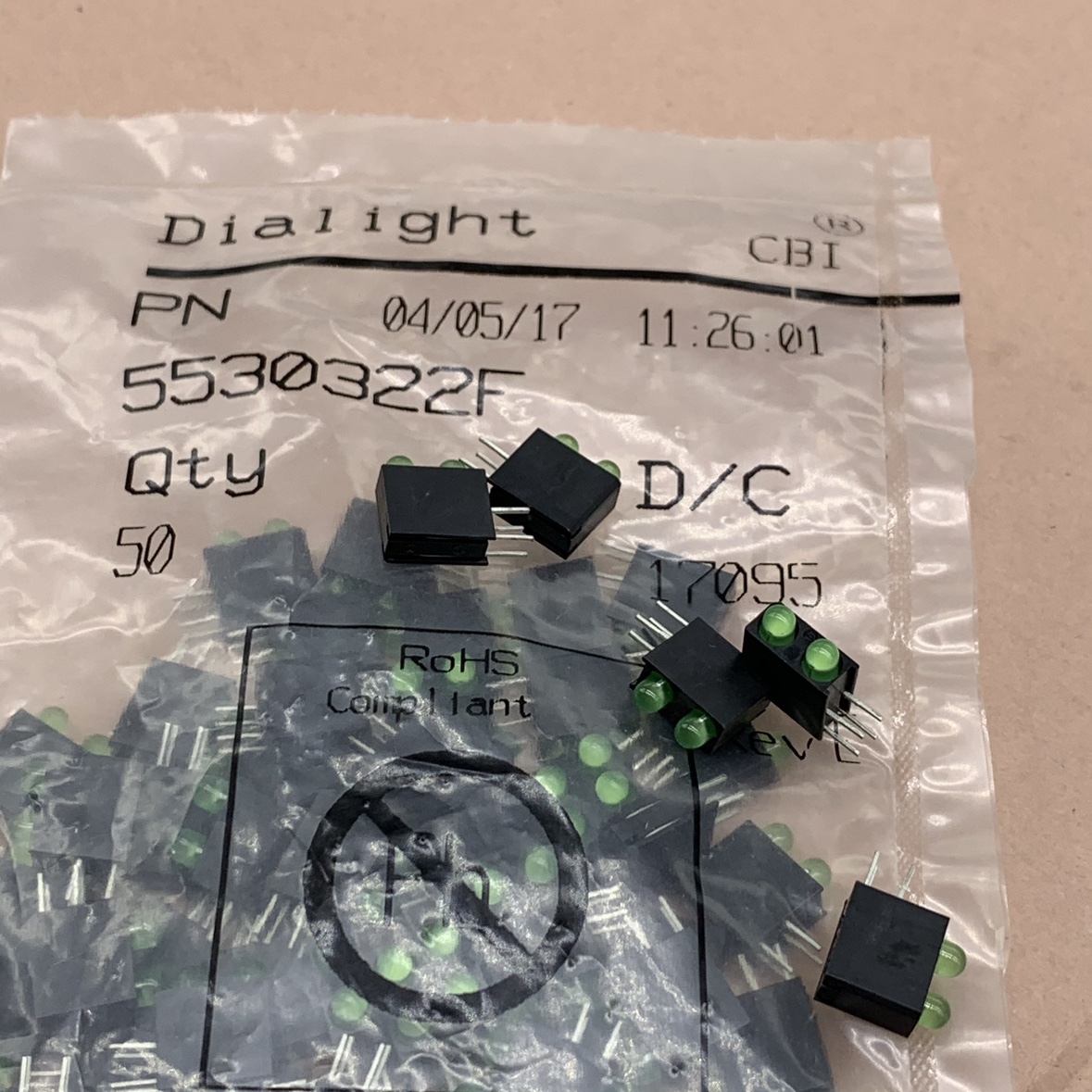 原装553-0322F绿色0311红0333黄5530322F LED电路板指示器4脚发光