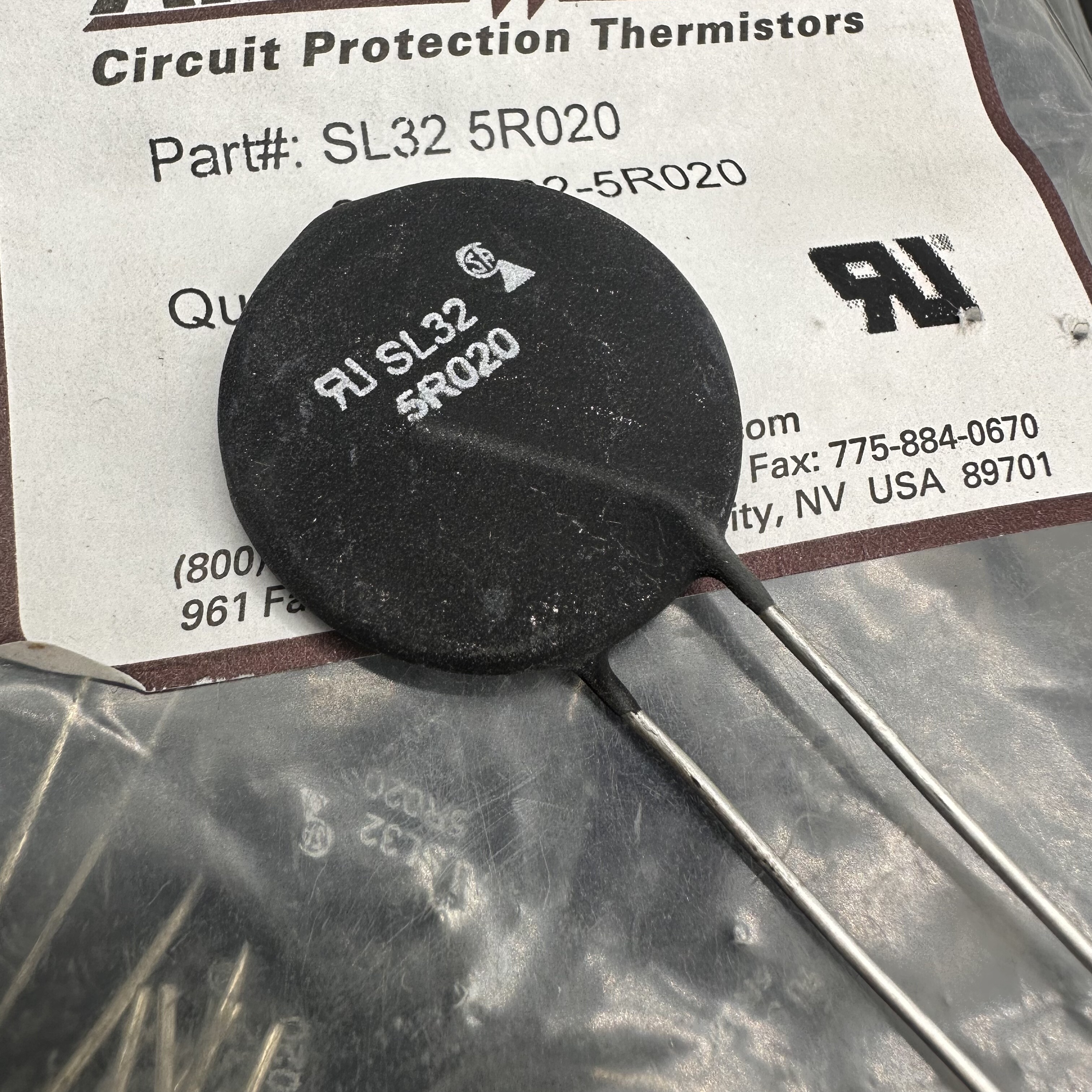 SL32 5R020 5Ω 5R 20A 进口SL32-5R020 NTC热敏电阻器原装30mm