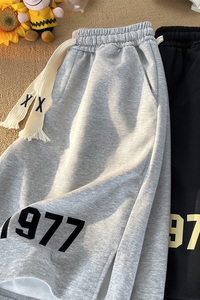 A331-K108-P45港风植绒字母印花短裤 65%棉35%聚酯纤维 控58图片