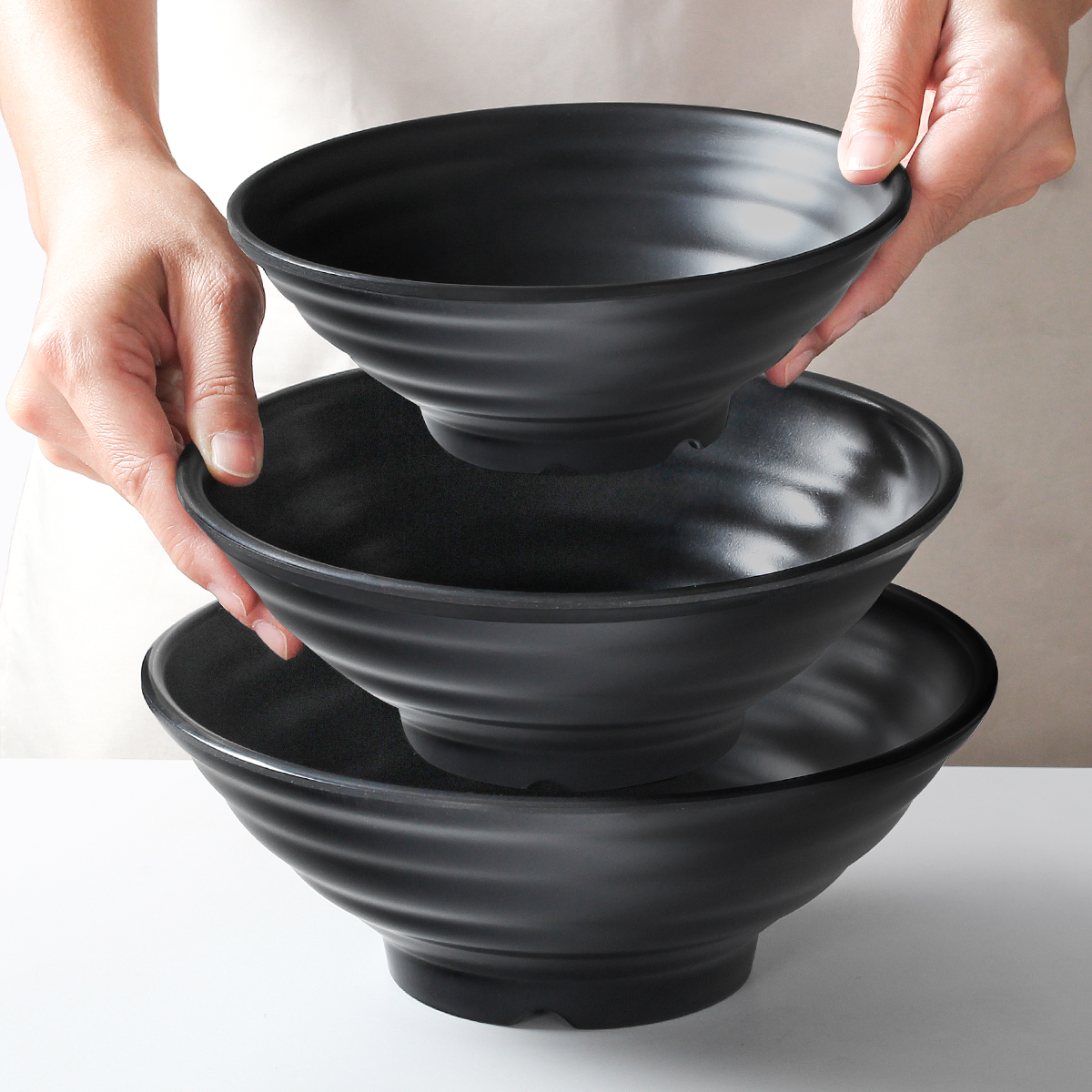 密胺黑色面碗商用麻辣烫塑料日式