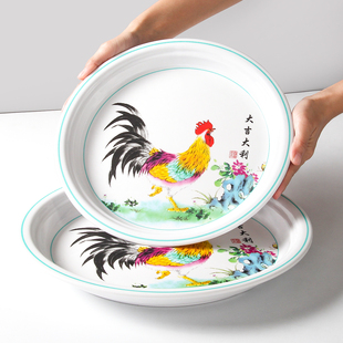 密胺公鸡餐具江湖菜餐盘辣子鸡专用盘干锅干拌大盘鸡麻辣香锅盘子
