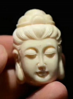 保真猛犸象牙面具挂牌配饰吊坠