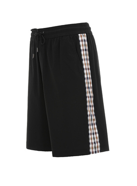 雅格上美 春夏新款男士休闲运动风格纹拼接宽松短裤 A24CM61J2B