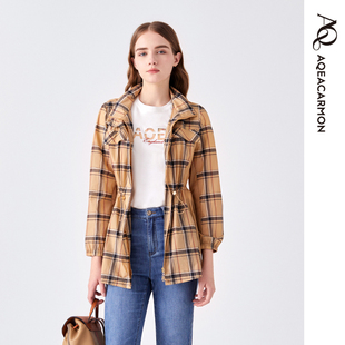 女士通勤纯色防晒茄克外套A24CF33J2A AQEACARMON春季 雅格上美