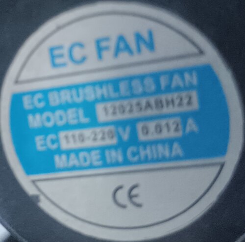 冰柜散热风扇EC FAN EC12025ABN22  EC110V-220V 0.012A 12CM厘米