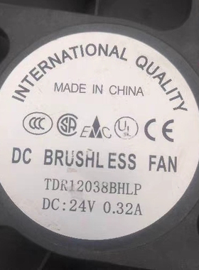 INTERNATIONAL QUALITY TDR12038BHLP DC 24V 0.32A 12厘米风扇